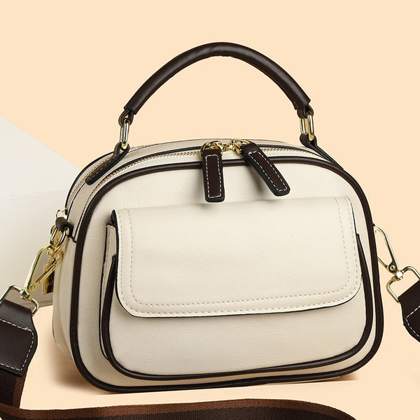 Elegante Bolso De Hombro De Doble Capa Con Correa Ancha