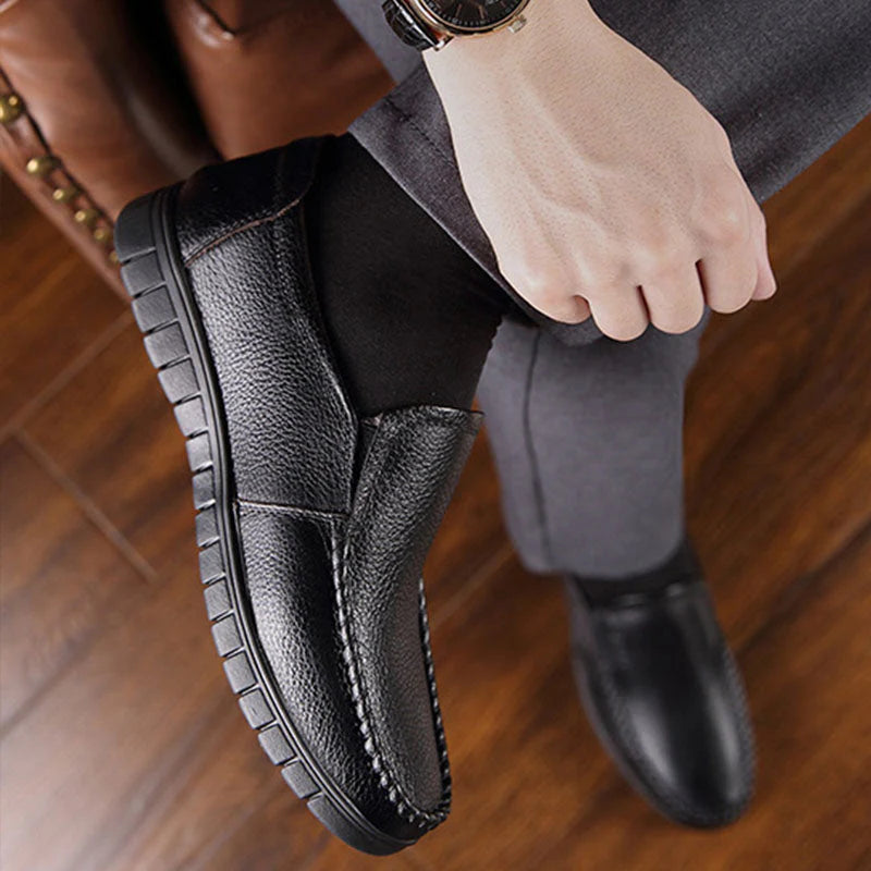 StepFlex Elegance – Zapato Ortopédico De Cuero Con Suela Blanda