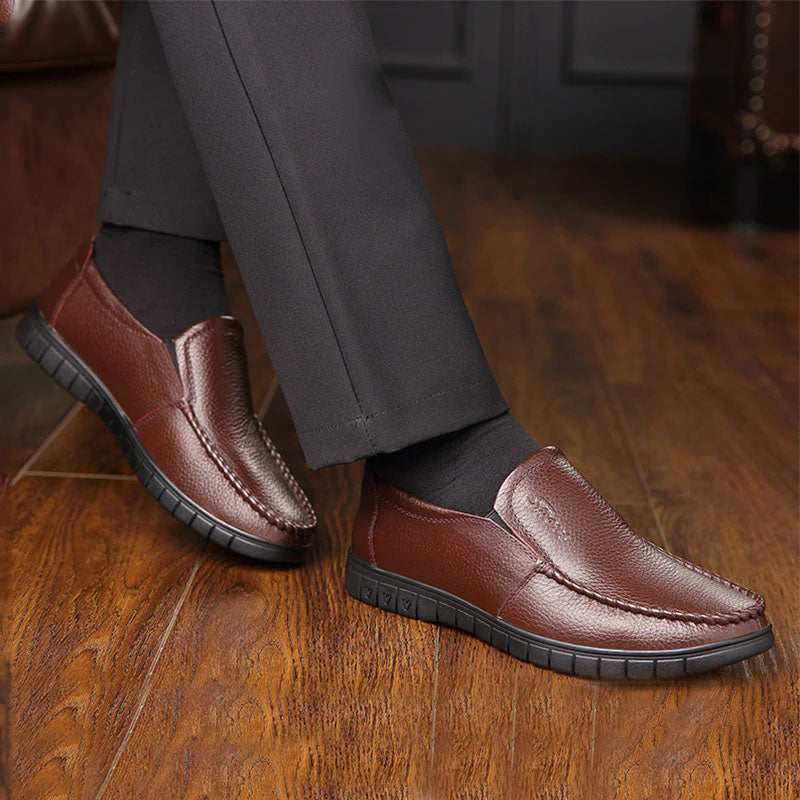 StepFlex Elegance – Zapato Ortopédico De Cuero Con Suela Blanda