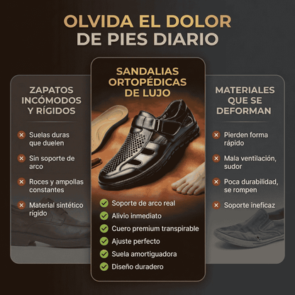 Sandalias Ortopédicas De Cuero De Cocodrilo