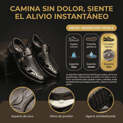 Sandalias Ortopédicas De Cuero De Cocodrilo