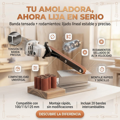 Adaptador de Lijadora de Banda ProFitGear™ + 20 Lijas Intercambiablesv