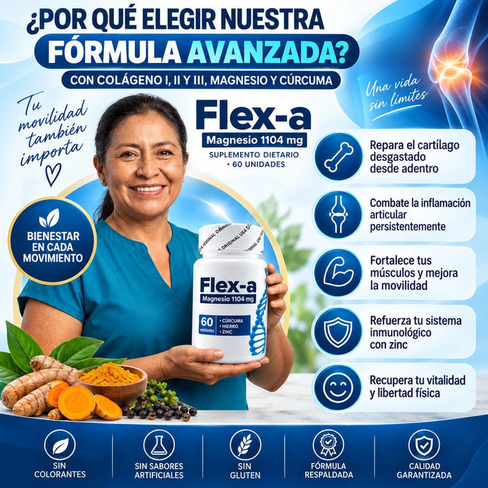 FLEX-a - Recupera Tus Articulaciones Sin Dolor ( 60 UND ) RECUPERA TU MOVILIDAD NATURAL