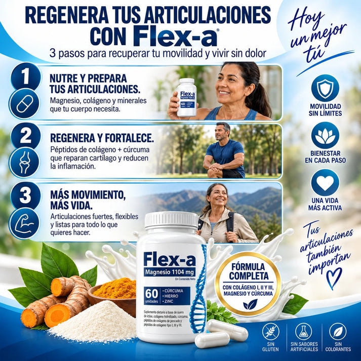 FLEX-a - Recupera Tus Articulaciones Sin Dolor ( 60 UND ) RECUPERA TU MOVILIDAD NATURAL