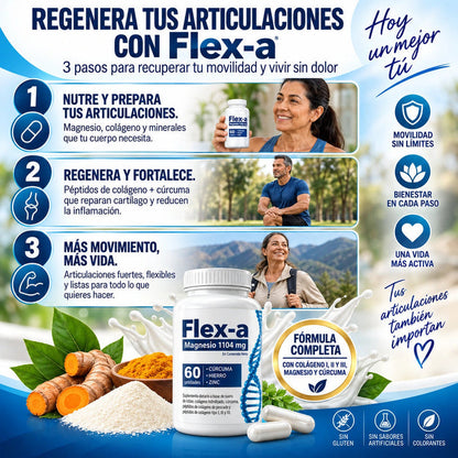 FLEX-a - Recupera Tus Articulaciones Sin Dolor ( 60 UND ) RECUPERA TU MOVILIDAD NATURAL