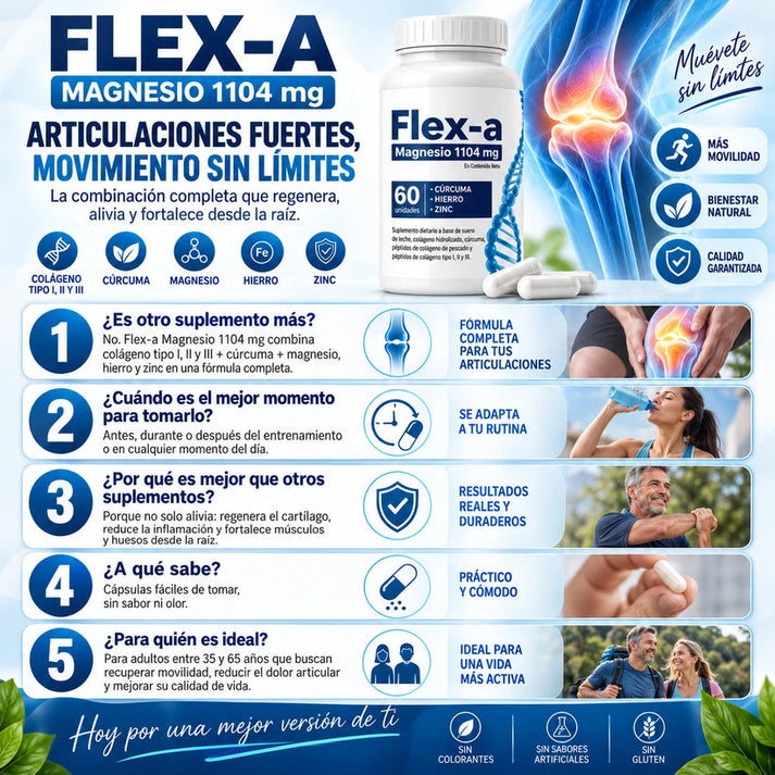 FLEX-a - Recupera Tus Articulaciones Sin Dolor ( 60 UND ) RECUPERA TU MOVILIDAD NATURAL