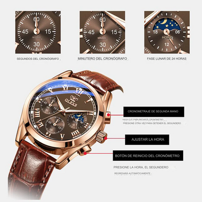 Reloj de cuero genuino OLEVS - PREMIUM