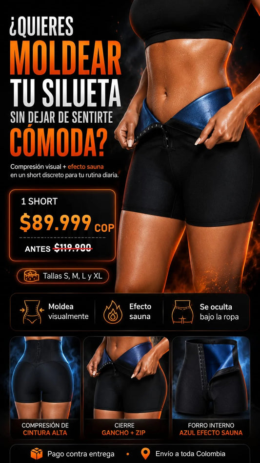 Faja Short Sauna Cintura Alta