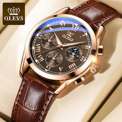Reloj de cuero genuino OLEVS - PREMIUM