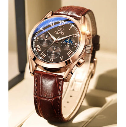 Reloj de cuero genuino OLEVS - PREMIUM