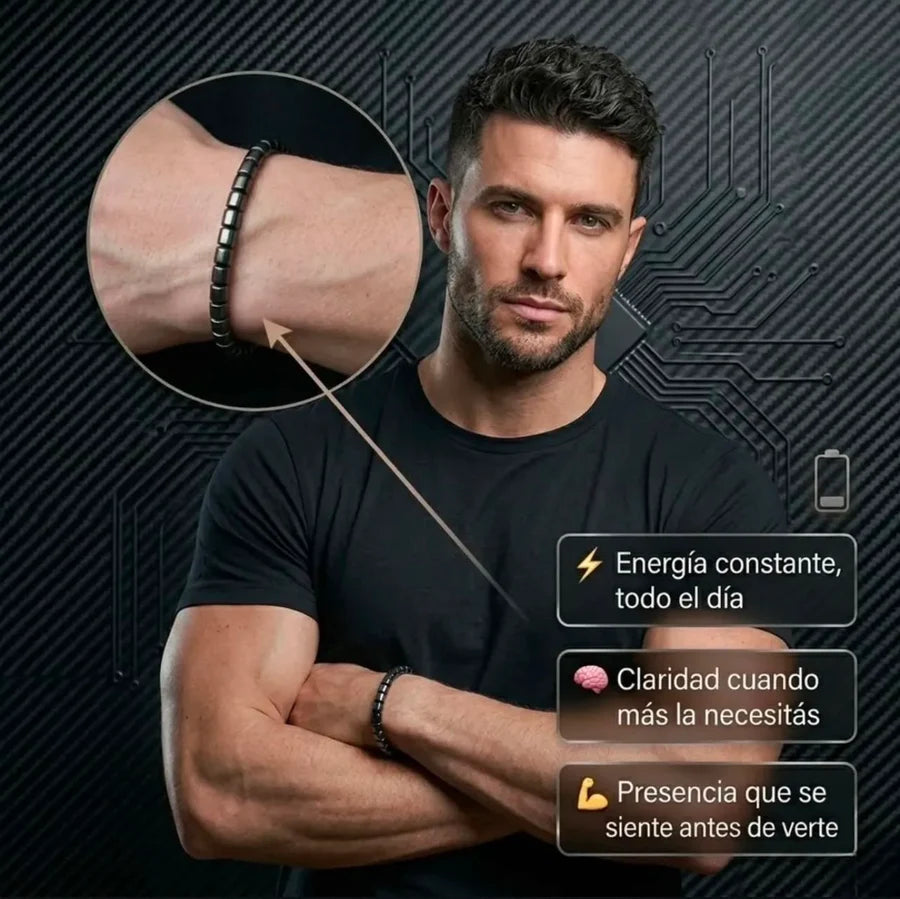 Pulsera Hematita natural pulida a mano