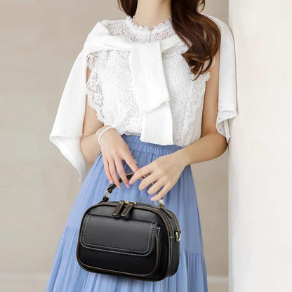 Elegante Bolso De Hombro De Doble Capa Con Correa Ancha