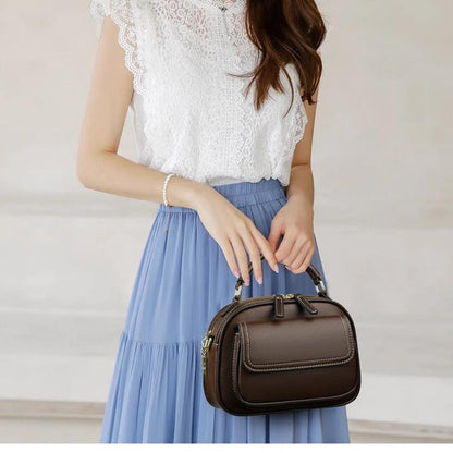 Elegante Bolso De Hombro De Doble Capa Con Correa Ancha