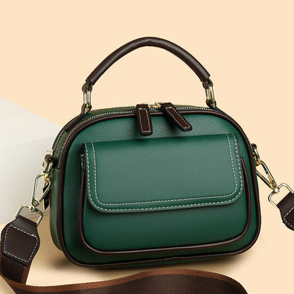 Elegante Bolso De Hombro De Doble Capa Con Correa Ancha