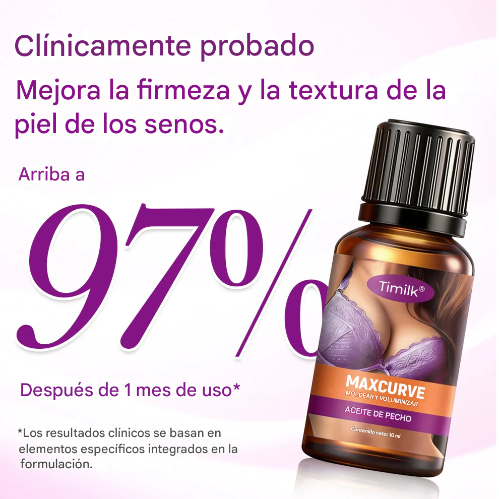 Aceite para el busto MaxCurve para dar forma y aumentar el volumen
