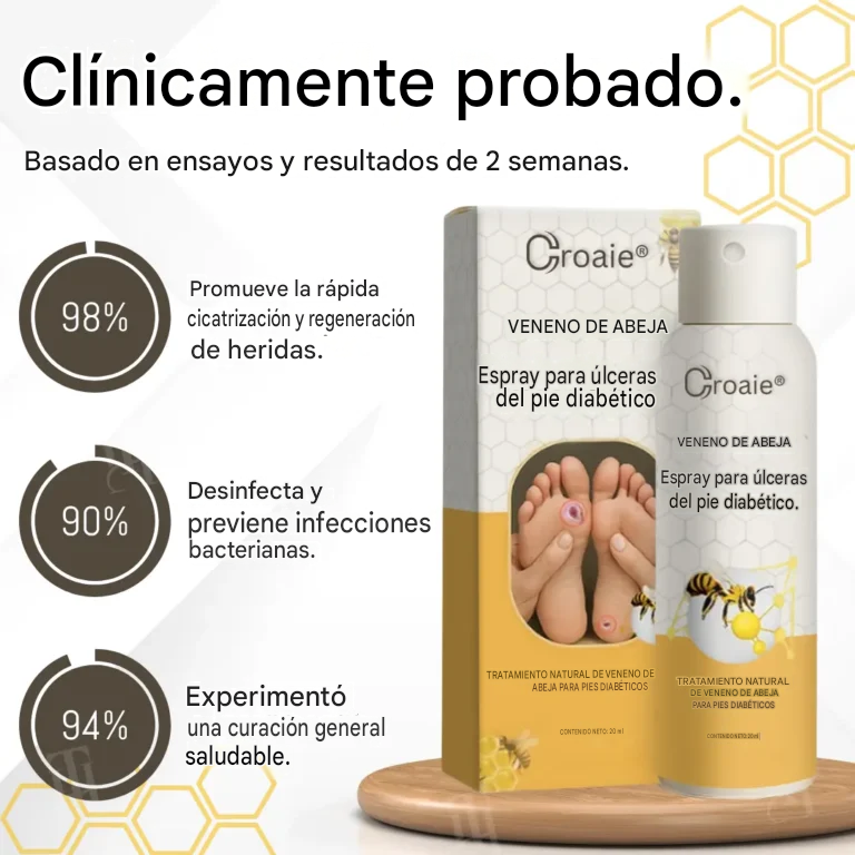 Espray para úlceras del pie diabético con veneno de abeja
