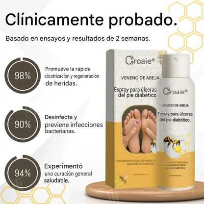 Espray para úlceras del pie diabético con veneno de abeja