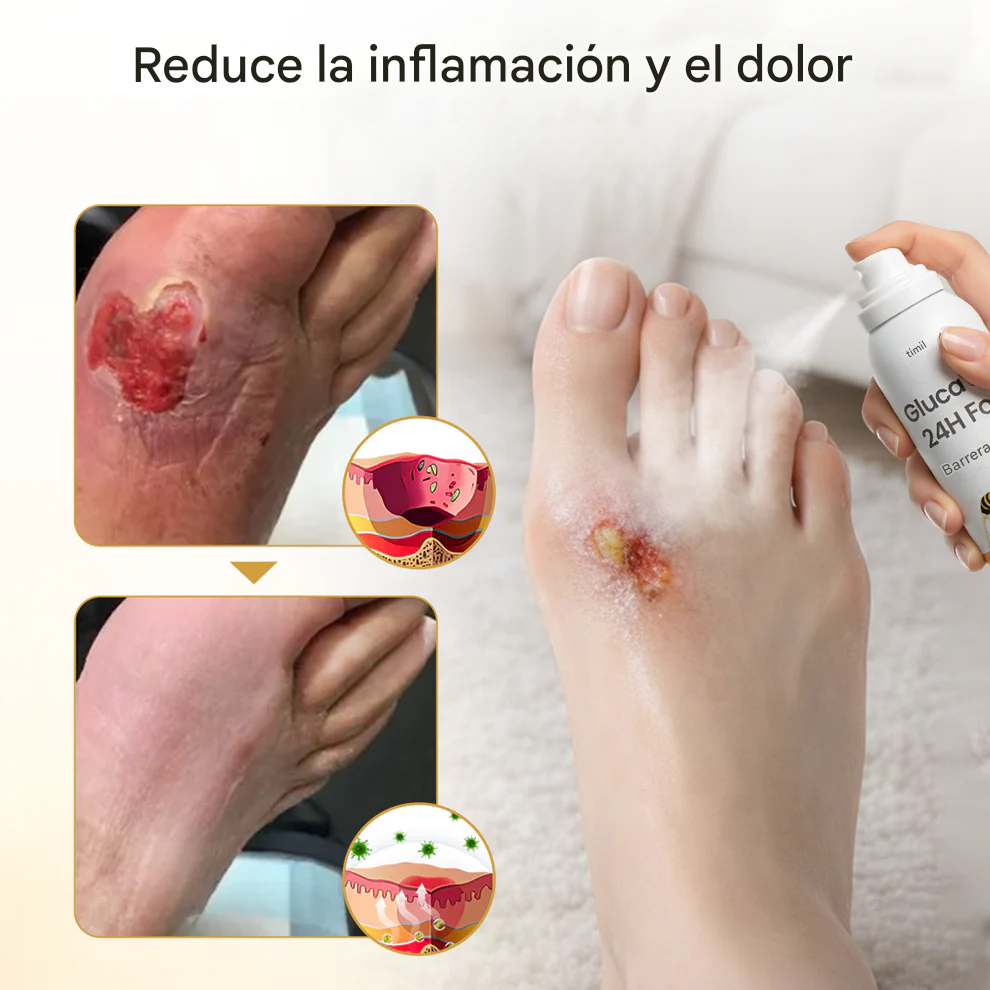 GlucaVeil Spray protector para pies 24 horas