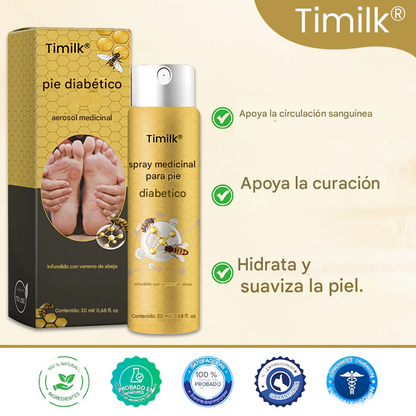 PROMO 2X1  🔥 Timilk® Spray curativo para pies diabéticos - Contiene veneno de abeja