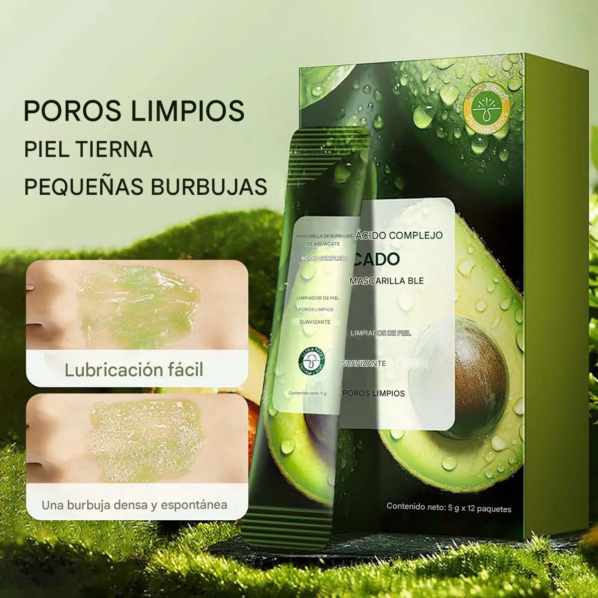Mascarilla Facial De Burbujas De Aguacate - BARUBT