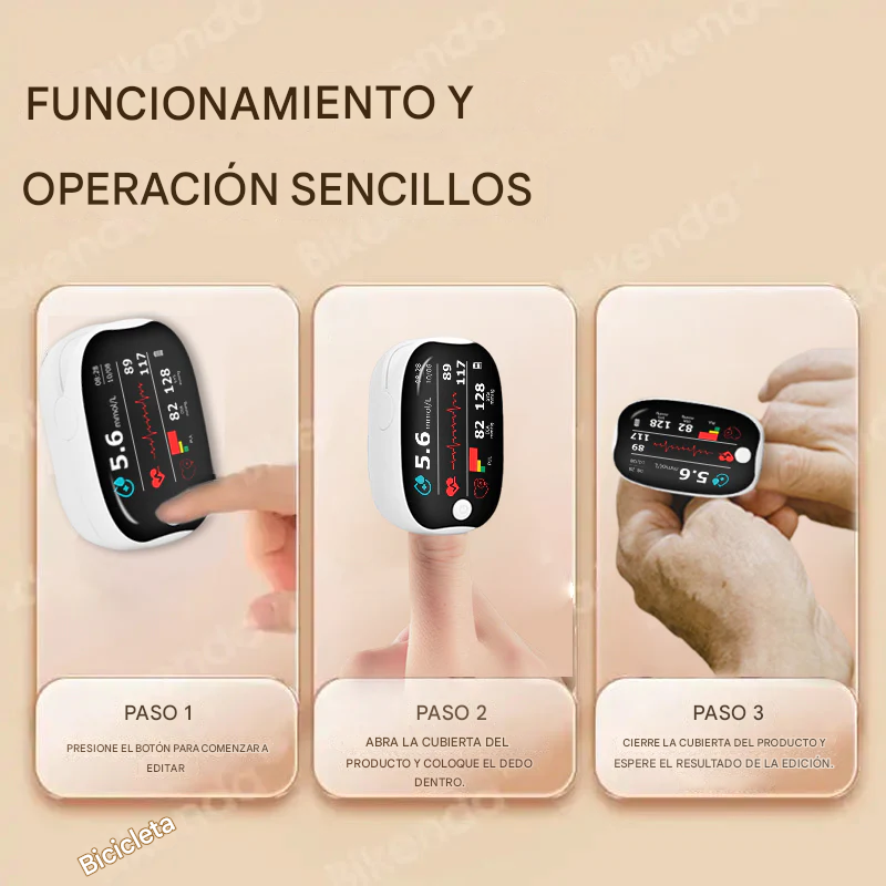 Medidor de glucosa en sangre láser inteligente, multifuncional y no invasivo de última generación Bikenda™