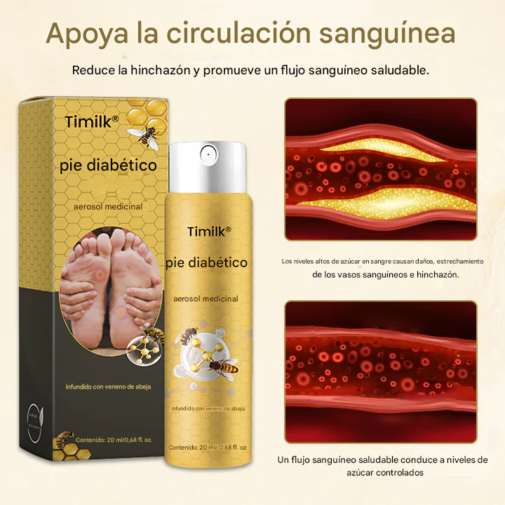 PROMO 2X1  🔥 Timilk® Spray curativo para pies diabéticos - Contiene veneno de abeja