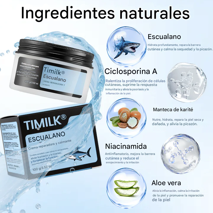 Crema reparadora y calmante con escualano