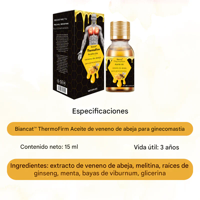 🔥PROMO 2X1 🔥Aceite Para Ginecomastia Con Veneno De Abeja Biancat® ThermoFirm